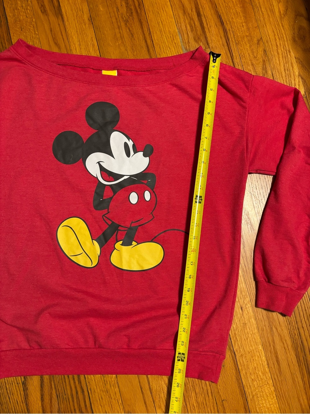 Disney Red Off-the-Shoulder Mickey Sweatshirt - Picture 9 of 10